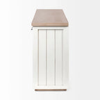 Light Brown & White Solid Wood w/ 4 Cabinet Door Sideboard