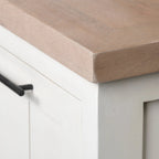 Light Brown & White Solid Wood w/ 4 Cabinet Door Sideboard