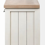 Light Brown & White Solid Wood w/ 4 Cabinet Door Sideboard