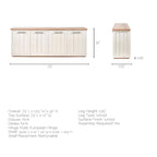 Light Brown & White Solid Wood w/ 4 Cabinet Door Sideboard