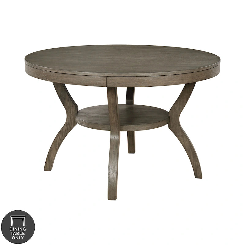 Rustic 48-inch Grey Wood Round Dining Table