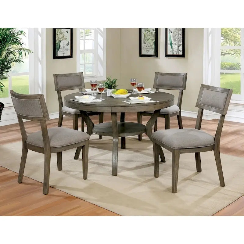 Rustic 48-inch Grey Wood Round Dining Table