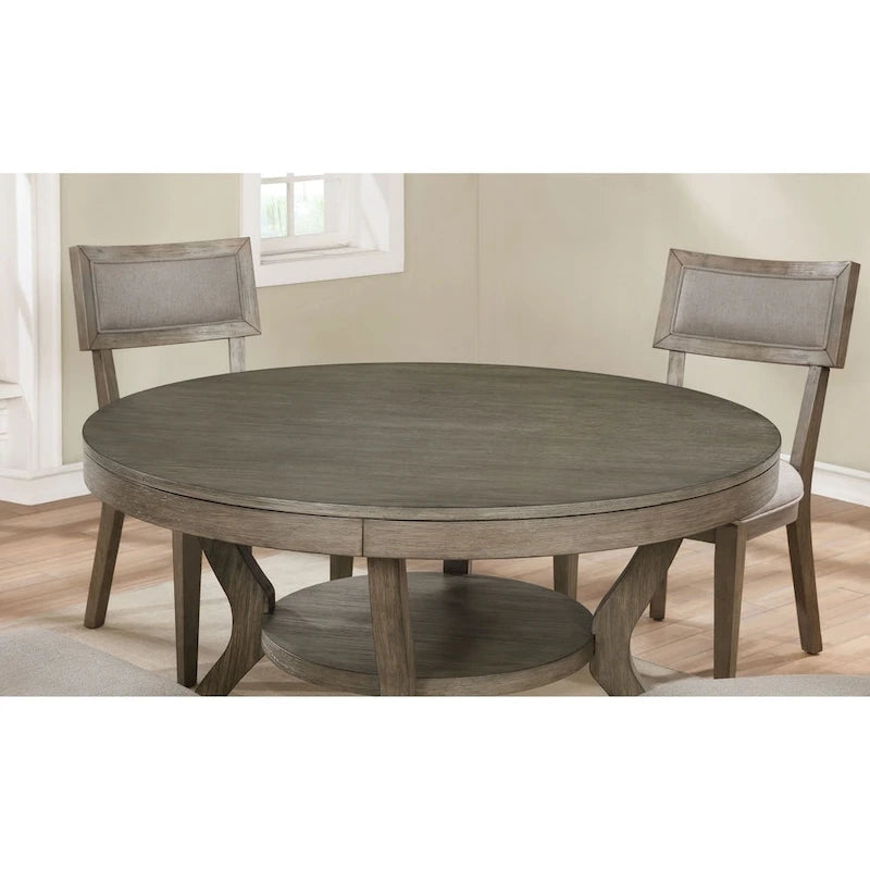 Rustic 48-inch Grey Wood Round Dining Table
