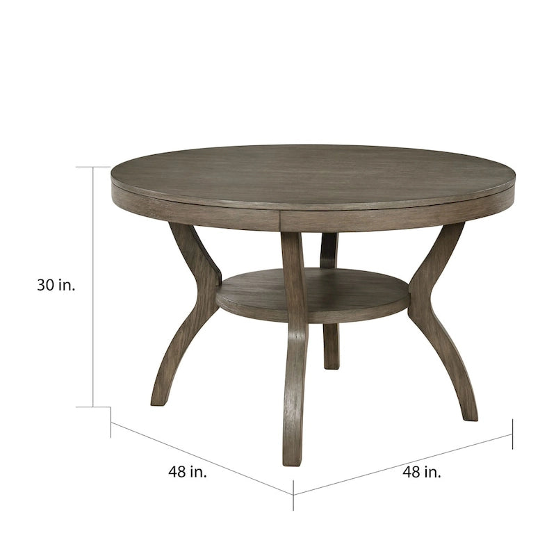 Rustic 48-inch Grey Wood Round Dining Table