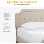 Upholstered Platform Bed frames with Adjustable Headboard