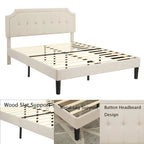 Upholstered Platform Bed frames with Adjustable Headboard