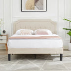 Upholstered Platform Bed frames with Adjustable Headboard