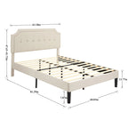 Upholstered Platform Bed frames with Adjustable Headboard