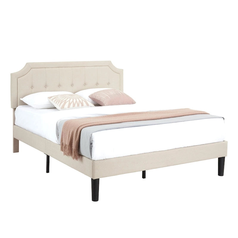 Upholstered Platform Bed frames with Adjustable Headboard