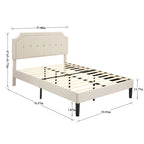 Upholstered Platform Bed frames with Adjustable Headboard