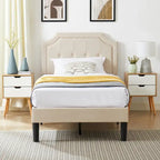 Upholstered Platform Bed frames with Adjustable Headboard
