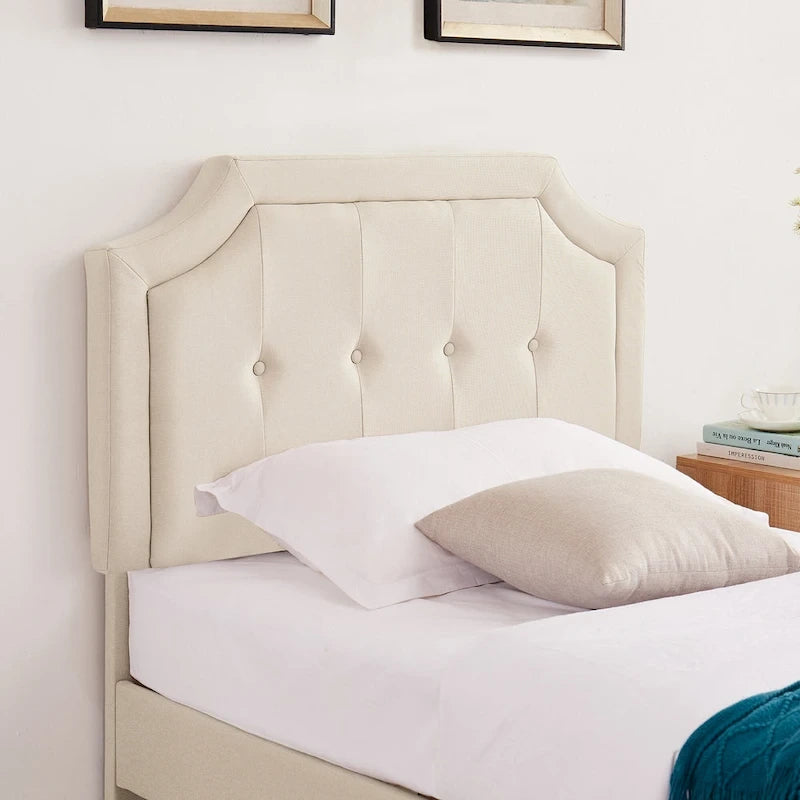 Upholstered Platform Bed frames with Adjustable Headboard