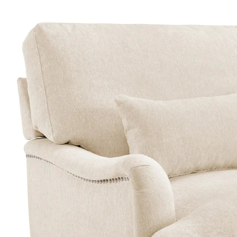 Modern Accent Chair Upholstered Solid Wood Frame with Lumbar Pillow Living Room Armchair