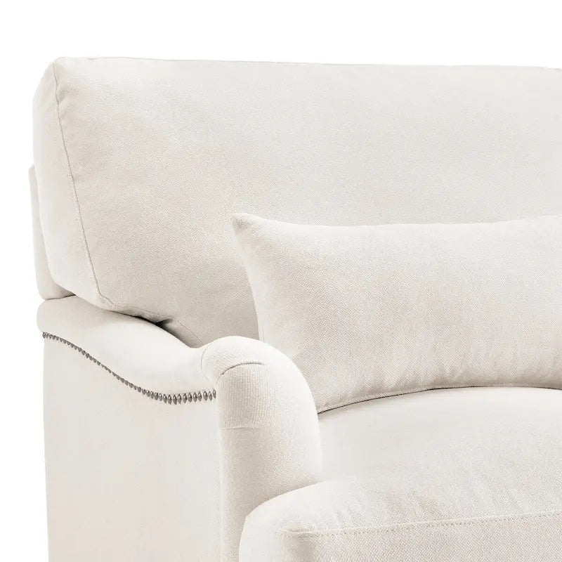 Modern Accent Chair Upholstered Solid Wood Frame with Lumbar Pillow Living Room Armchair