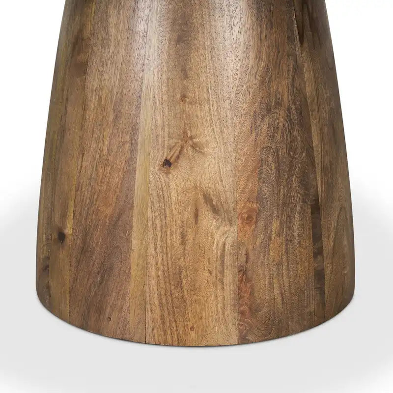 Round Medium Brown w/ Pink Marble Pedestal Dining Table - 42.0L x 42.0W x 30.0H