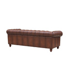 Top Grain Leather Chesterfield Sofa with Tufted Design
