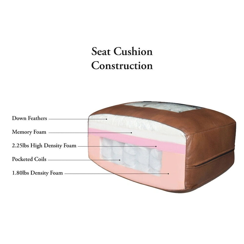 Top Grain Leather Chesterfield Sofa with Tufted Design