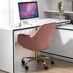 Modern Velvet 360 Degree Swivel Office Chair with Gold Base