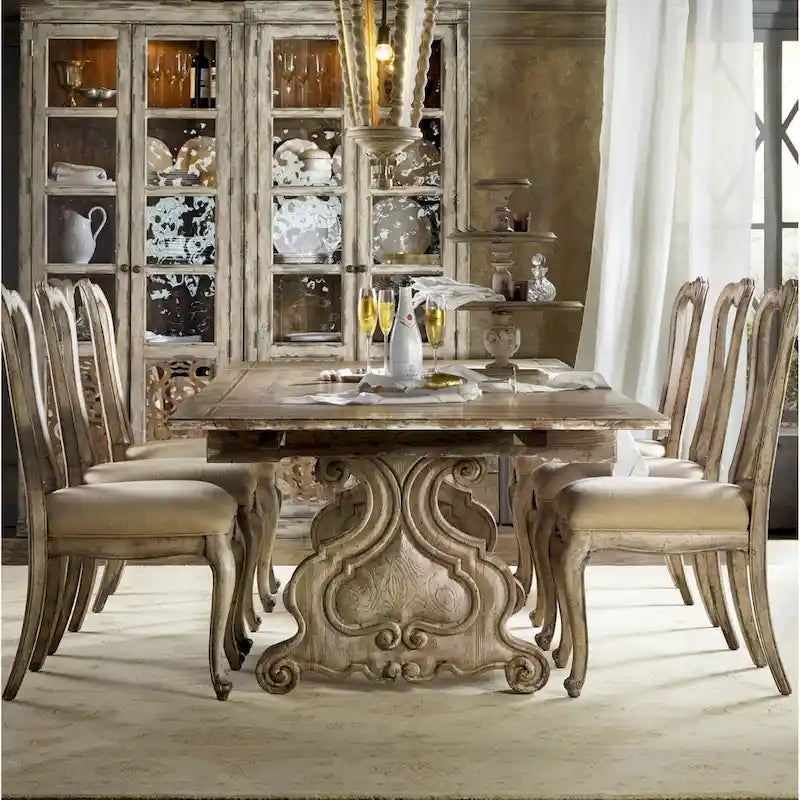 83-127 Inch Extendable Refectory Trestle Dining Table